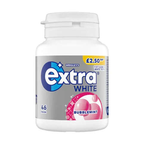 Extra White Bubblemint Sugarfree Chewing Gum Bottle £2.50 PMP 46 Pieces