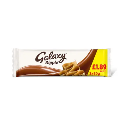 Galaxy Ripple Milk Chocolate Snack Bars Multipack £1.89 PMP 3x30g